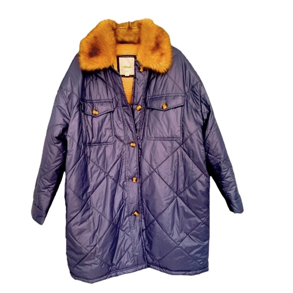 AERIE➕Quilted Parka Faux Fur Collar Sherpa Lined NEW - Picture 3 of 8